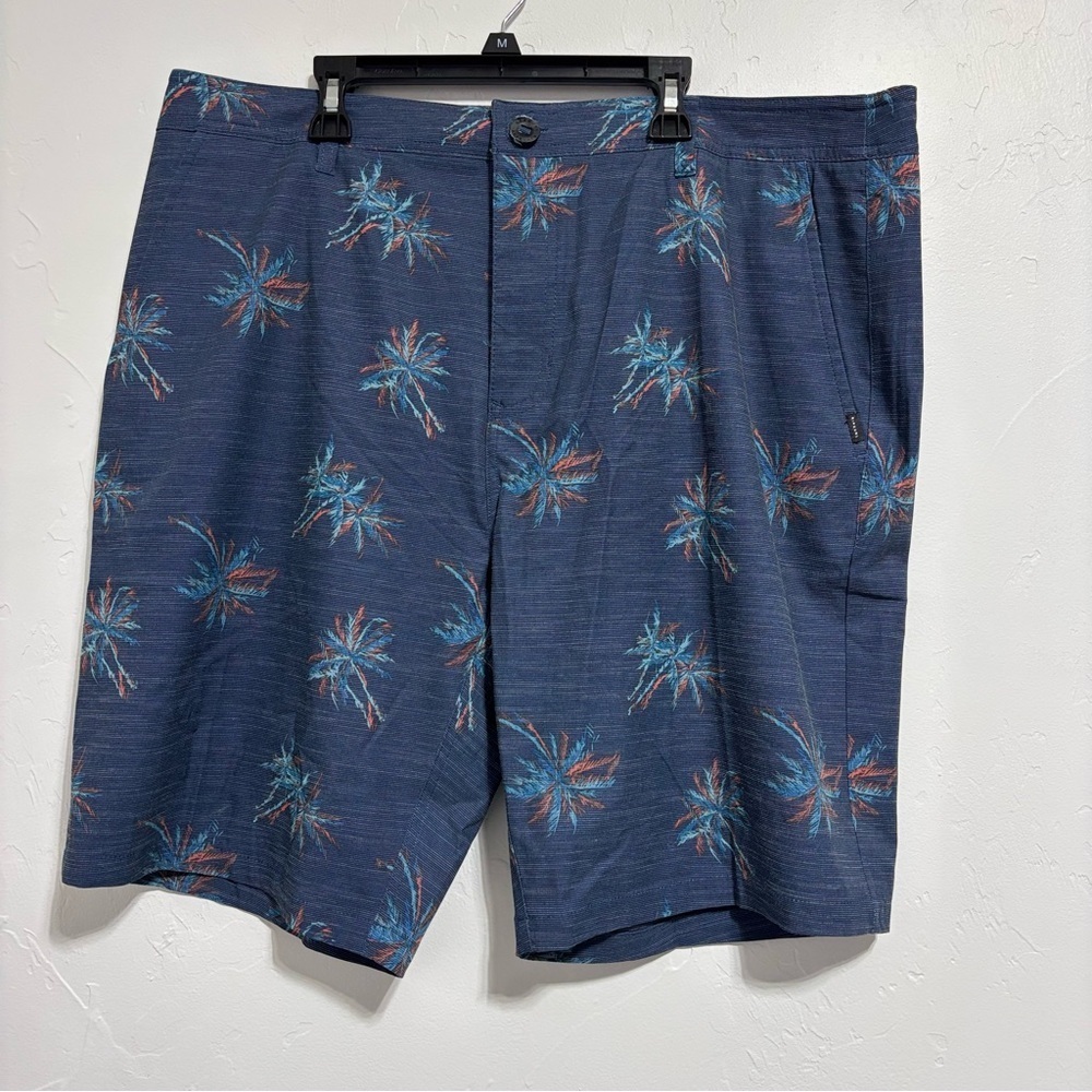 Rip Curl Men's Boardwalks Shorts Size 38 Hybrid Tropical Beach Palm Tree Blue